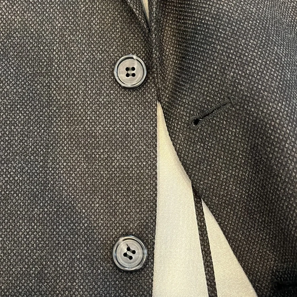 NWT Christopher Hayes Merino Wool Blazer 40 Long Lined inside Black